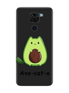 Матовий чорний чохол на Xiaomi Redmi Note 9 :: Котик Авокадо (принт 306)