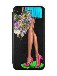Чохол-книжка з малюнком для Samsung Galaxy M33 5G Чорний :: Квітковий настрій (принт 226)