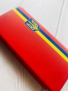 Чохол-книжка з малюнком для Samsung Galaxy A52 (A525) Червоний; Стрічка Україна (принт 253)