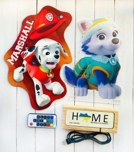 Подарунковий набір Еверест і Маршал Щенячий патруль (нічник + дерев'яні пазли)