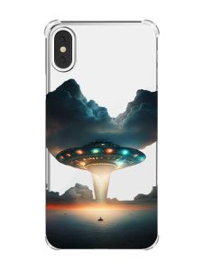 Чохол з потовщеними кутами на iPhone X/Xs :: Тарілка UFO (принт 241)