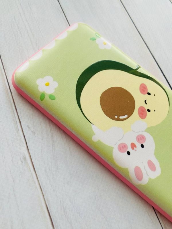 Матовий чохол з рожевими боками на Samsung Galaxy A04E/A042 :: Авокадо і зайченя (принт 311)