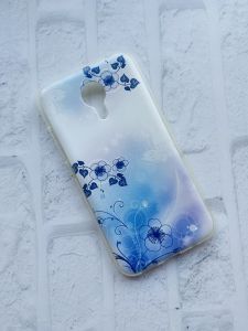 Силіконовий чохол із малюнком для Meizu MX 5 Дрібні квіти на синьому.