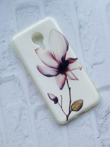 Силіконовий чохол із малюнком для Meizu MX 5 Квітка рожевий