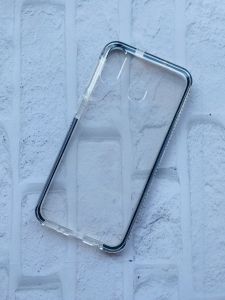 Силіконовий прозорий чохол із бампером для Samsung M20 Чорний