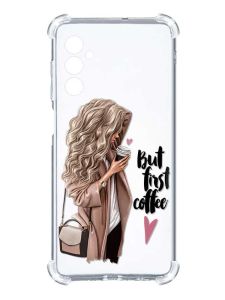 Чохол з потовщеними кутами на Samsung Galaxy A14 5G :: Дівчина з кавою (принт 114)