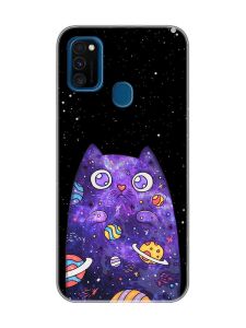 Чохол на Samsung Galaxy M30s/M21 :: Фіолетова кішка (принт 361)
