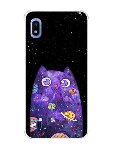 Чохол з потовщеними кутами на Samsung Galaxy A10 (2019)/A105 :: Фіолетова кішка (принт 361)