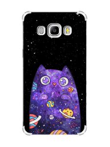 Чохол з потовщеними кутами на Samsung Galaxy J5(2016)/J510 :: Фіолетова кішка (принт 361)