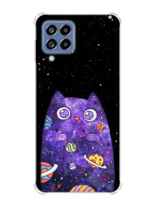 Чохол з потовщеними кутами на Samsung Galaxy M53 (M536) 5G :: Фіолетова кішка (принт 361)