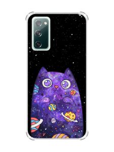 Чохол з потовщеними кутами на Samsung Galaxy S20 FE :: Фіолетова кішка (принт 361)