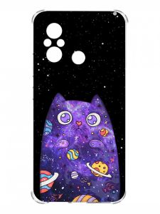 Чохол з потовщеними кутами на Xiaomi Redmi 12C :: Фіолетова кішка (принт 361)
