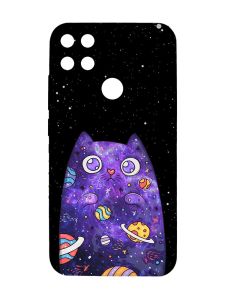 Матовий чохол з рожевими боками на Xiaomi Redmi 10C :: Фіолетова кішка (принт 361)