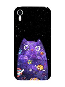 Матовий чохол з чорними боками на iPhone XR :: Фіолетова кішка (принт 361)
