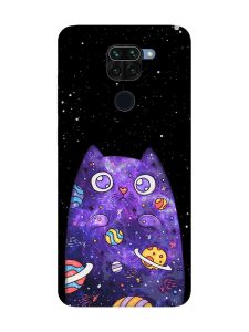 Матовий чохол з чорними боками на Xiaomi Redmi Note 9 :: Фіолетова кішка (принт 361)