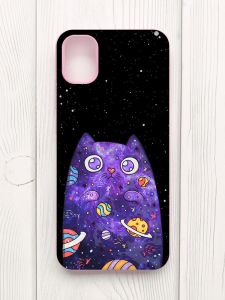 Матовий чохол з рожевими боками на Samsung Galaxy A04E/A042 :: Фіолетова кішка (принт 361)