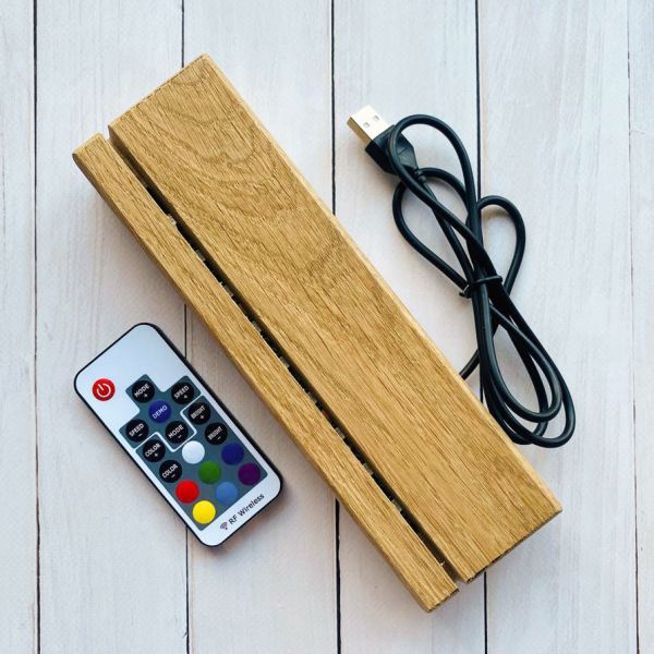 Фотоакрил з підсвіткою на дерев'яній основі (30х20 см, горизонтальний формат)