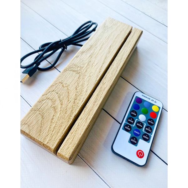 Фотоакрил з підсвіткою на дерев'яній основі (30х20 см, горизонтальний формат)