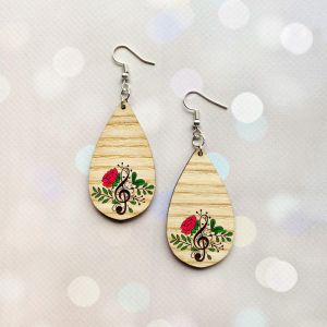 Cережки з дерева. Скрипковий ключ (принт 8.21, світла основа)