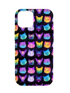 Матовий чохол з бірюзовими боками на iPhone 12 Pro Max :: Котики Фон (принт 362)