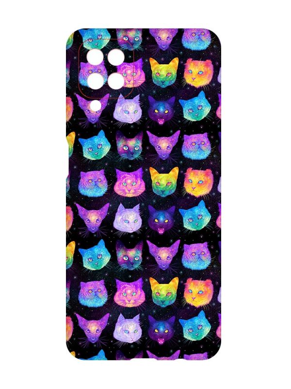 Матовий чохол з червоними боками на Samsung Galaxy A12 :: Котики Фон (принт 362)