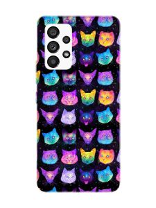 Матовий чохол з червоними боками на Samsung Galaxy A53 4G/5G :: Котики Фон (принт 362)