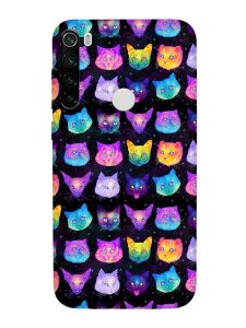 Матовий чохол з чорними боками на Xiaomi Redmi Note 8T :: Котики Фон (принт 362)