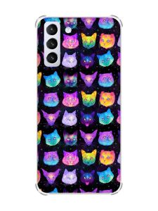Чохол з потовщеними кутами на Samsung Galaxy S21 (G991) :: Котики Фон (принт 362)