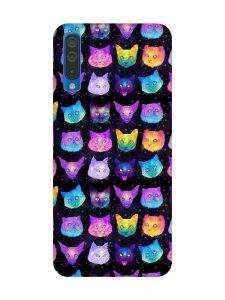 Матовий чохол з червоними боками на Samsung Galaxy A50 (2019) A505/A30s :: Котики Фон (принт 362)