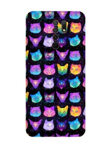 Матовий чохол з червоними боками на Xiaomi Redmi 9 :: Котики Фон (принт 362)