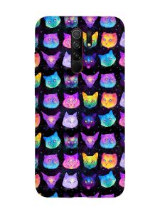 Матовий чохол з червоними боками на Xiaomi Redmi Note 8 Pro :: Котики Фон (принт 362)