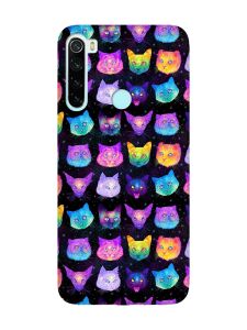 Матовий чохол з рожевими боками на Xiaomi Redmi Note 8 :: Котики Фон (принт 362)