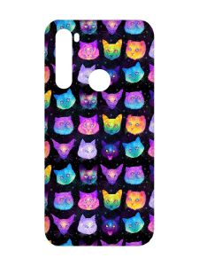 Матовий чохол з чорними боками на Xiaomi Redmi Note 8 :: Котики Фон (принт 362)