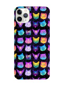 Матовий чохол з рожевими боками на iPhone 11 Pro (5.8) :: Котики Фон (принт 362)