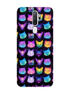 Матовий чохол з чорними боками на Oppo A5 :: Котики Фон (принт 362)