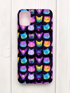 Матовий чохол з рожевими боками на Samsung Galaxy A04E/A042 :: Котики Фон (принт 362)