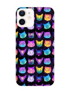 Матовий чохол з рожевими боками на iPhone 12 / 12 Pro (6.1) :: Котики Фон (принт 362)