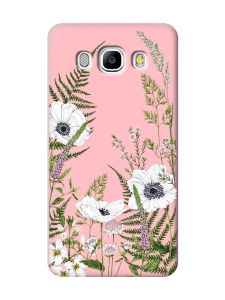 Матовий рожевий чохол на Samsung Galaxy J5(2016) J510 :: Квіти польові (принт 363)