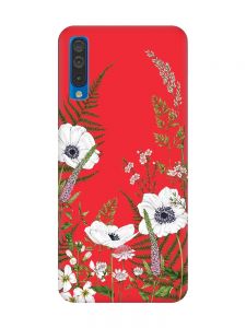 Матовий червоний чохол на Samsung Galaxy A50 (2019) A505/A30s :: Квіти польові (принт 363)