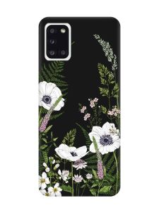 Матовий чорний чохол на Samsung Galaxy A31 :: Квіти польові (принт 363)