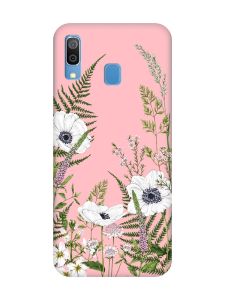 Матовий рожевий чохол на Samsung Galaxy A30 (2019) / A20 (2019) :: Квіти польові (принт 363)