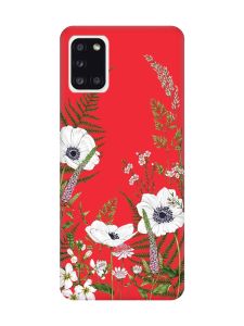 Матовий червоний чохол на Samsung Galaxy A31 :: Квіти польові (принт 363)