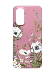 Матовий рожевий чохол на Xiaomi Redmi Note 11 4G :: Квіти польові (принт 363)