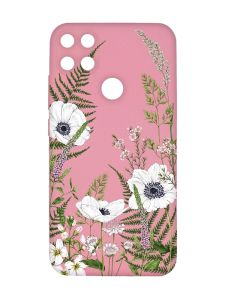 Матовий рожевий чохол на Xiaomi Redmi 10C :: Квіти польові (принт 363)