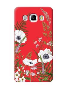 Матовий червоний чохол на Samsung Galaxy J5 (2016) J510 :: Квіти польові (принт 363)