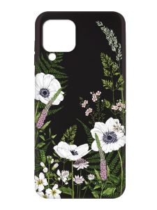 Матовий чорний чохол на Samsung Galaxy A12 :: Квіти польові (принт 363)