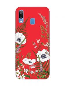 Матовий червоний чохол на Samsung Galaxy A30 (2019) / A20 (2019) :: Квіти польові (принт 363)