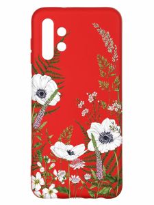 Матовий червоний чохол на Samsung A13 4G :: Квіти польові (принт 363)