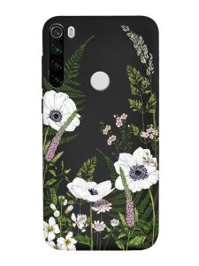 Матовий чорний чохол на Xiaomi Redmi Note 8T :: Квіти польові (принт 363)