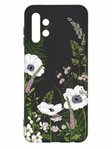 Матовий чорний чохол на Samsung Galaxy A13 4G :: Квіти польові (принт 363)